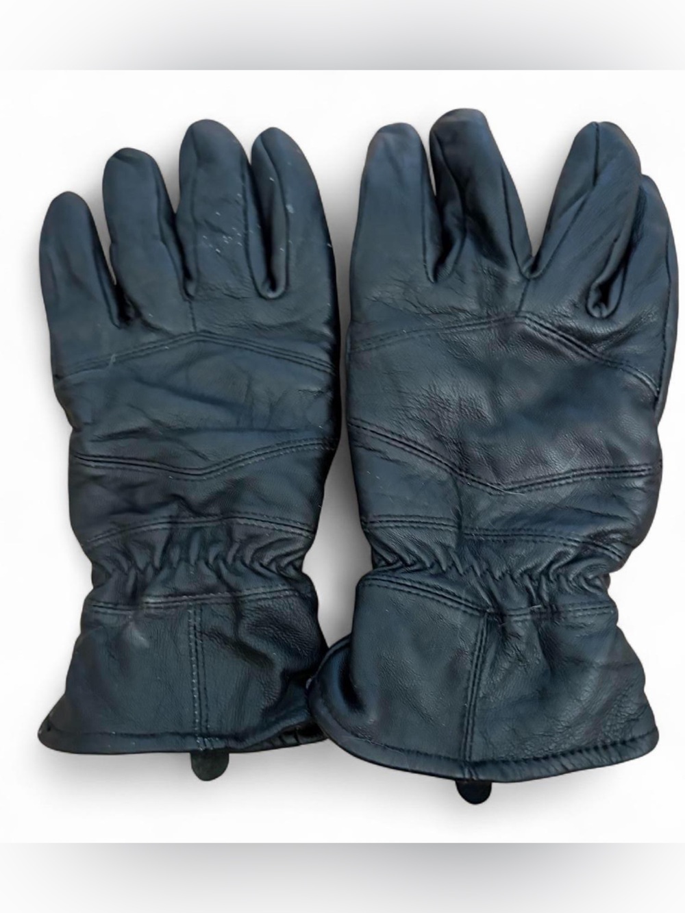 Jacob Ash Holdings Inc men’s Black leather gloves with a grunge vibe, size L